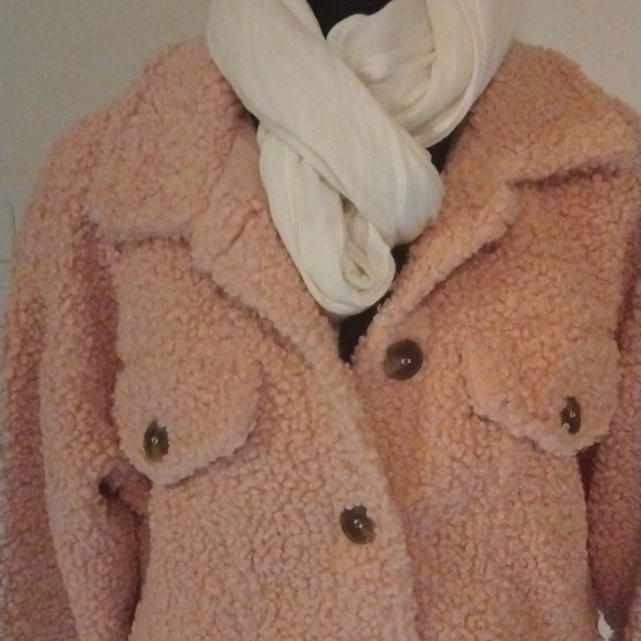 Teddy sherpa jacket forever 21 pink SZ S - Picture 6 of 8